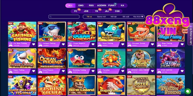 Danh sách game bắn cá đặc sắc tại Xeng88