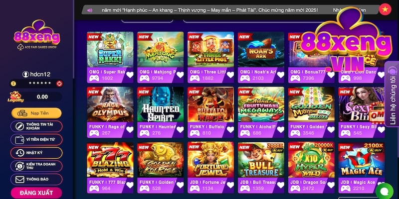 Xeng88 sở hữu giao diện hiện đại