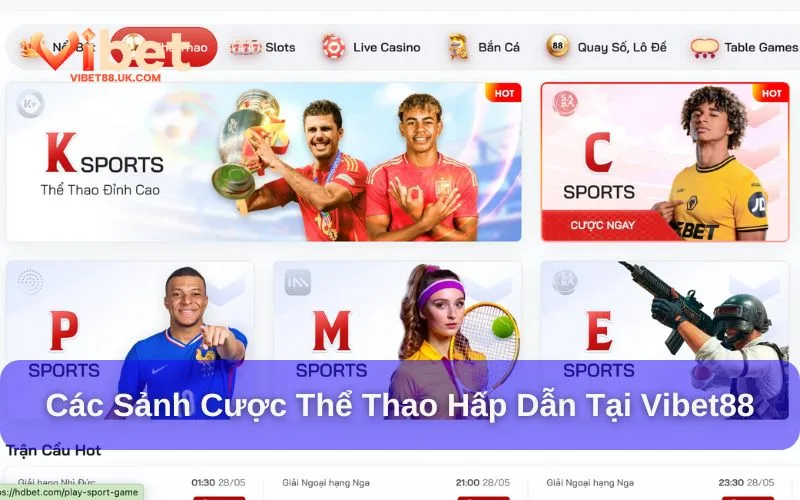 Kho thể thao đa dạng, tỷ lệ kèo cạnh tranh tại Vibet88